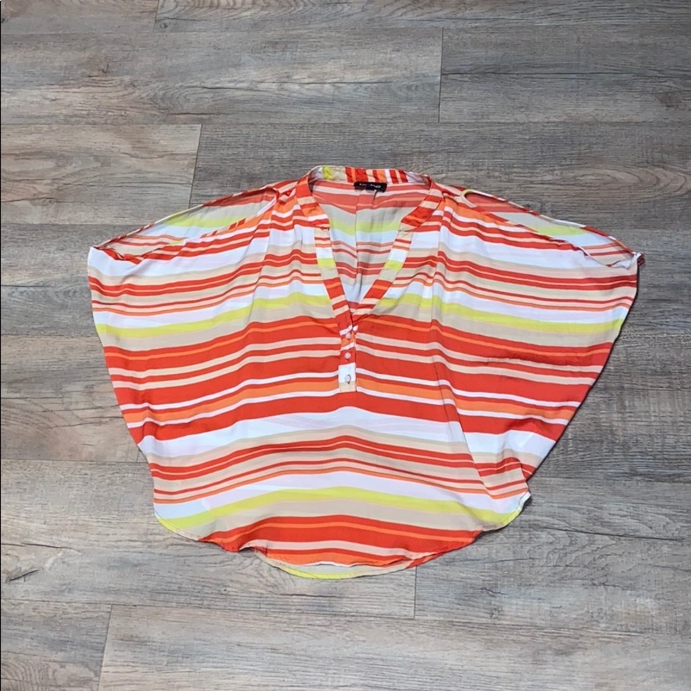 Bebe Cold Shoulder Colorful Striped Top Size XS - Picture 2 of 5